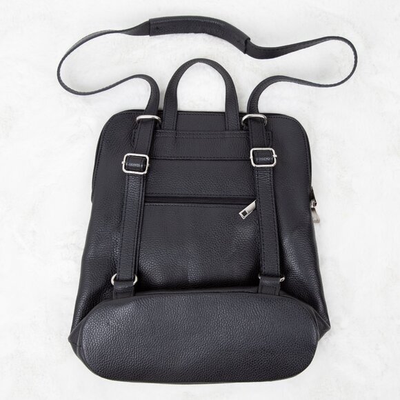 NEW Italian Leather Convertible Backpack Crossbody Bag Unisex - Picture 2 of 5